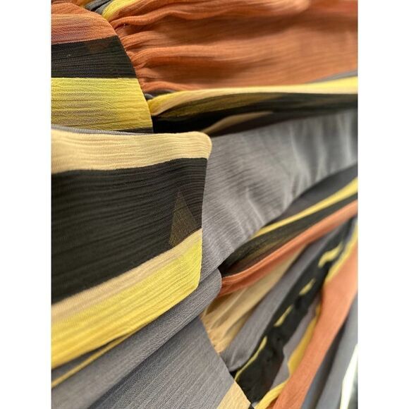 Mango Skirt Stripes Midi Belted New - Picture 4 of 8